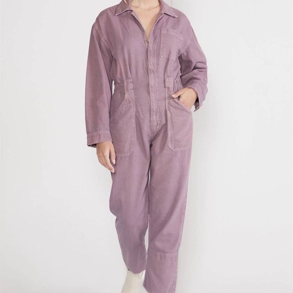 etica dusty purple/ purple dove jumpsuit size medium